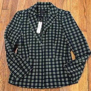 NWT j. crew shrunken textured green navy snap blazer St Pattys day spring 2